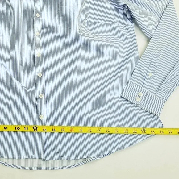Torrid Plus Size 1 Blue White Striped Pocket Shirt - Picture 4 of 9